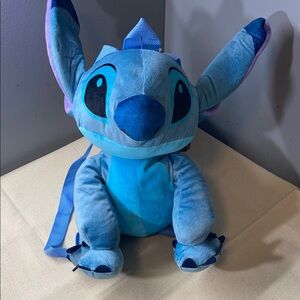 Disney Blue Stitch Plush Backpack 15”